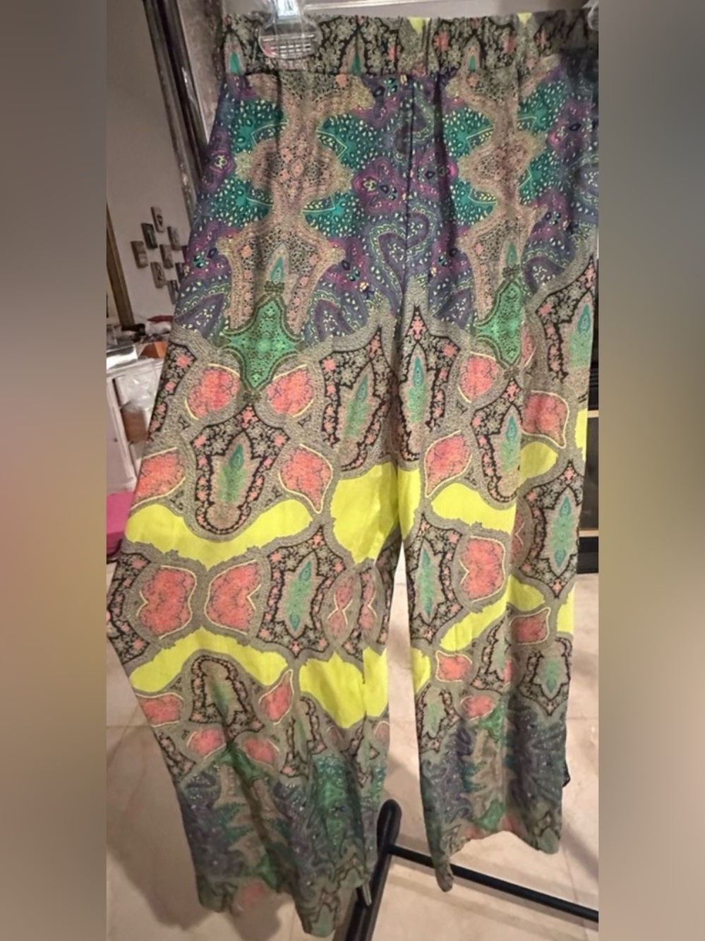 Alexis 100% silk and lace Paisley print pant